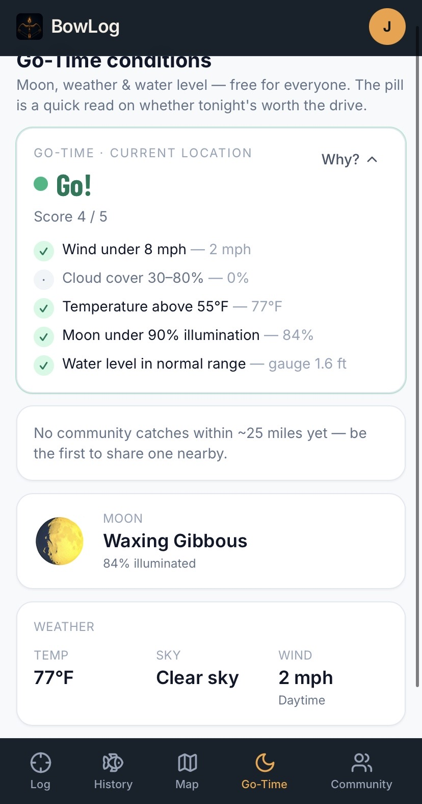BowLog app preview